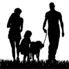 Family Walking Dog