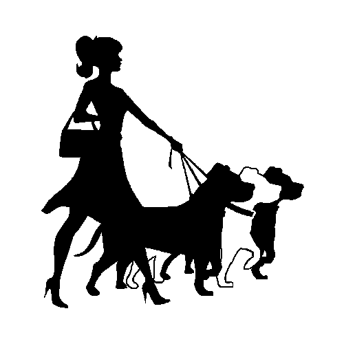 Girl Walking Dogs